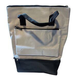 Sleek Two-Tone multi-compartment backpack